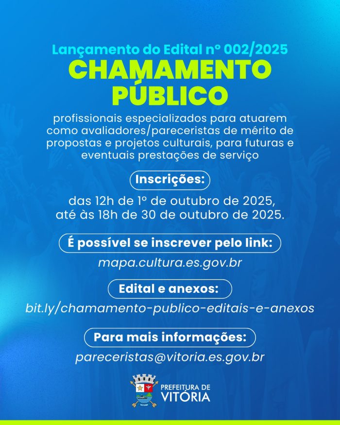 Calçadão Cultura – Edital de parcerias culturais publicado pela prefeitura de Vitória