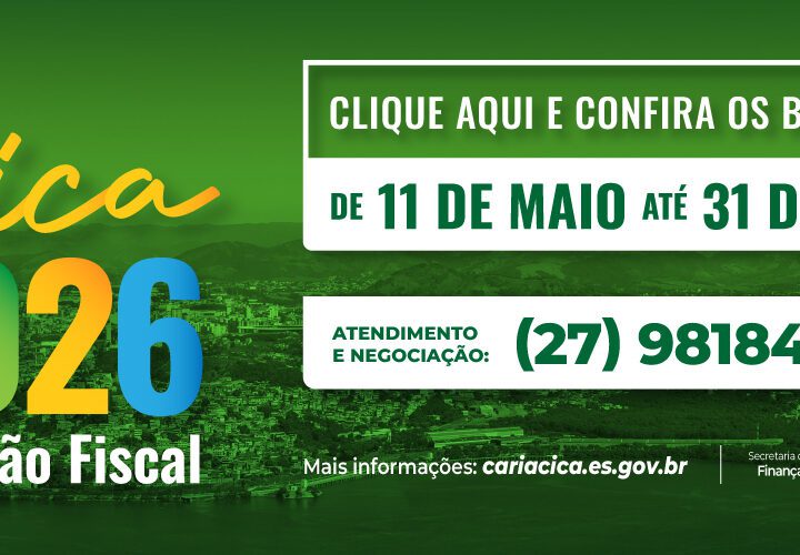 Calçadão Cariacica – Termina dia 31 de julho o prazo para negociar o REFIS – 2026