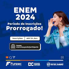 Calçadão Brasil – Estudantes interessados têm até o dia 14 de junho para realizar as inscrições do ENEM 2024