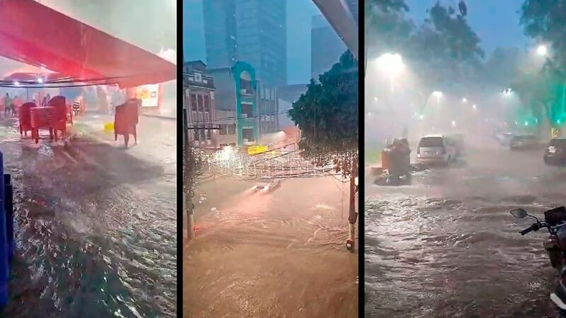 Temporal com Raios e Trovões Alaga Centro e Diversos Bairros da Grande Vitória